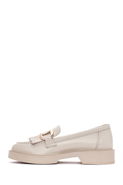 Derimod Kadın Krem Püsküllü Hakiki Deri Casual Ayakkabı Casual Günlük Ayakkabı 25SFD220018