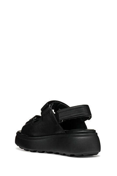 Geox Women's Black D Spherica Ec4.1 S a - Nappa Banded Genuine Leather Sandals D55D4B00085C9999