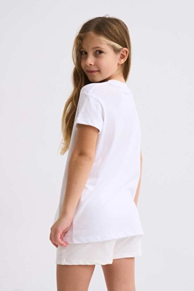 THERECOLOR White Organic Girl's Short Sleeve T-Shirt