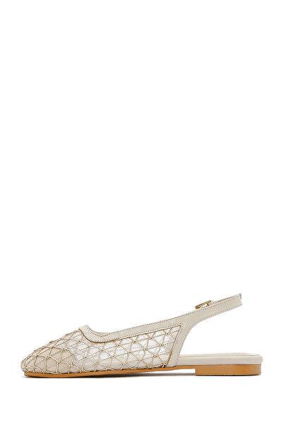 Derimod Kadın Bej Arkası Açık Desenli Yazlık Babet Ayakkabı 25SFD18146F