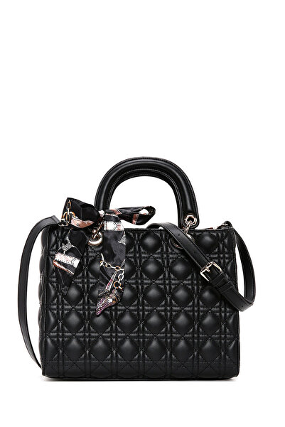 Derimod Geantă de mână matlasată cu curea lungă neagră pentru femei 25SBD2824KP