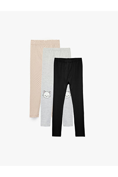Koton Desenli Beli Lastikli 3'lü Tayt Seti