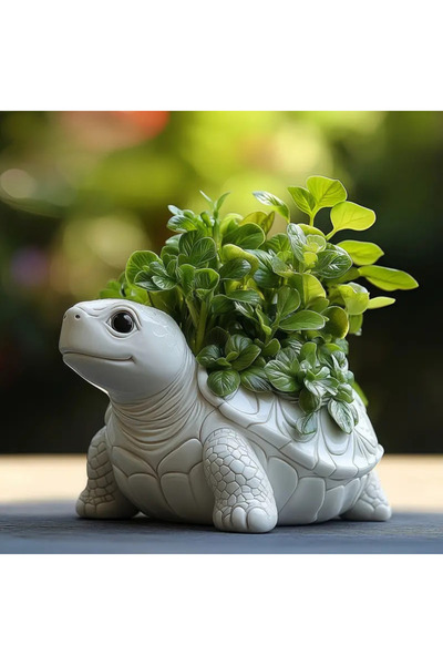 homika dekorasyon Sevimli Kaplumbağa Taş Tozu Saksı Mumluk Mini Sukulent Deko...
