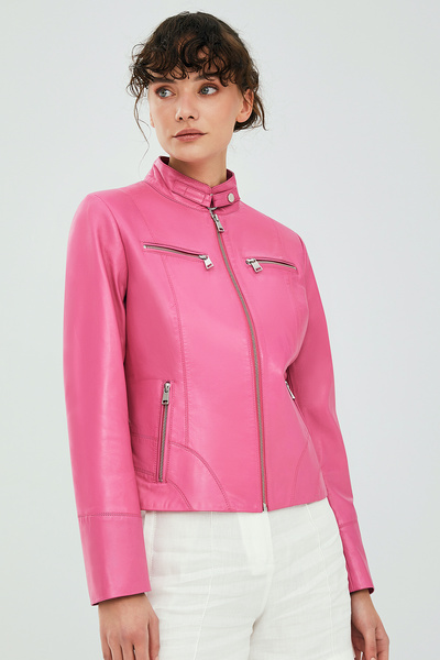 Derimod Alicia Pembe Kadın Deri Ceket 23SGE59081M