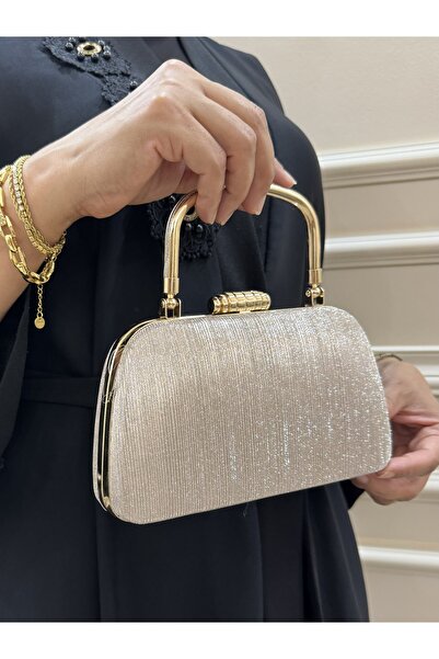 çantamgelsin Γυναικεία χρυσή ασημί λαβή Λεπτομερής βραδινή τσάντα φόρεμα Τσάντα ειδικής περίστασης