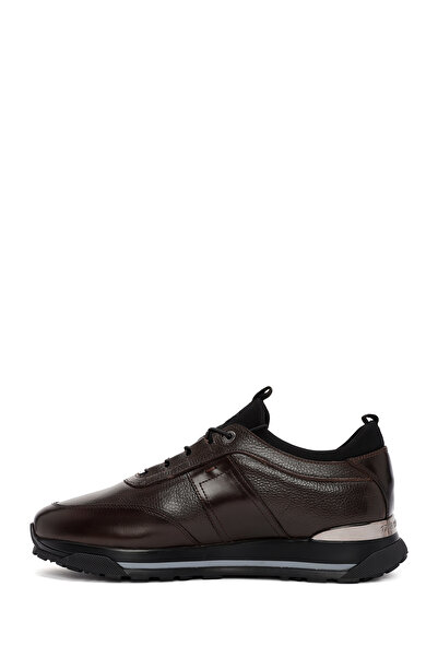 Derimod Erkek Kahverengi Bağcıklı Deri Casual Sneaker 24WFD722914