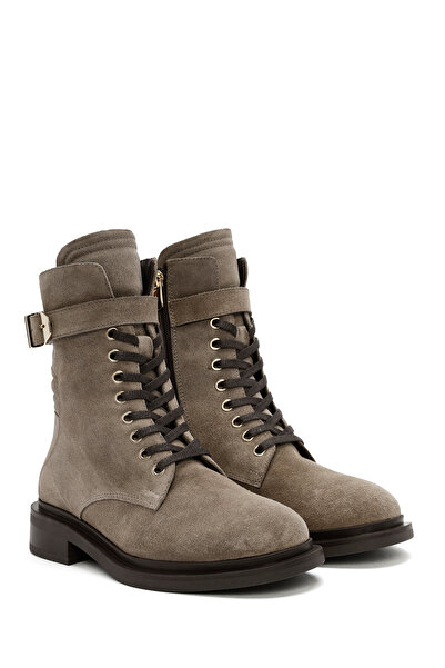 Derimod Women's Mink Zippered Suede Leather Boots 24Wfd 201310