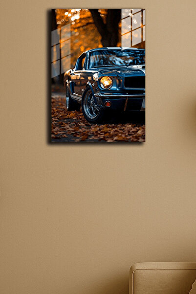 EABASKI Poster metalic 2 " cu mașină în stil clasic cu imprimeu ", tablou cad...