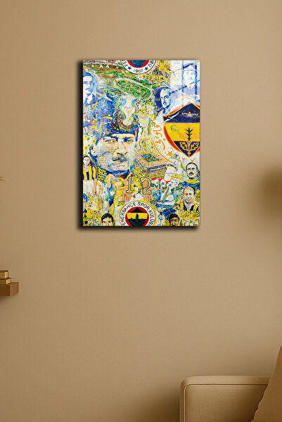 EABASKI "Sarı-Lacivert" Baskılı Metal Poster 3, Hediyelik Tablo 30x40 cm