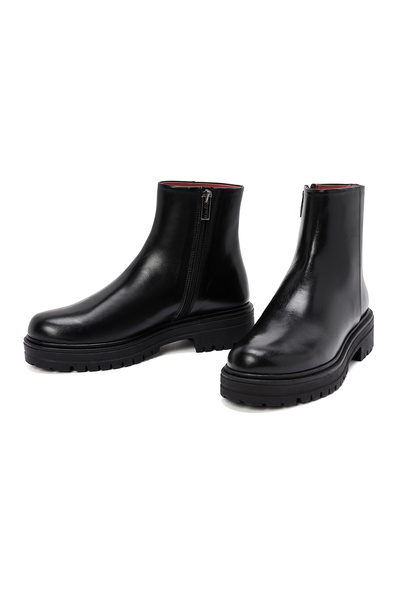 Derimod Gritti Kadın Siyah Fermuarlı Deri Bot 24WFD110618