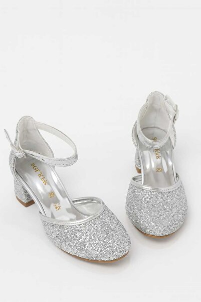 SGF KIDS GÜMÜŞ IŞILTILI ÇOCUK KARNIYARIK TOPUKLU ABİYE AYAKABI