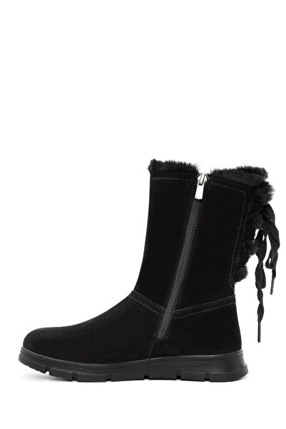 Derimod Kadın Siyah Fermuarlı Süet Bot 24WFE252510