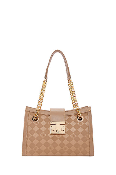 Derimod Women's Brown Long Strap Printed Shoulder Bag 25Sbd 200626