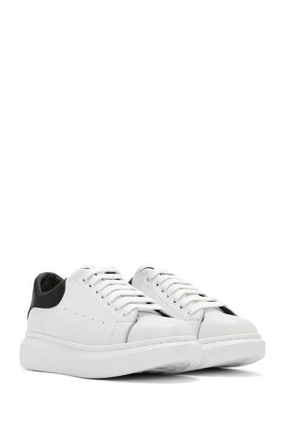Derimod Erkek Beyaz Bağcıklı Kalın Tabanlı Deri Sneaker 25SFD752218