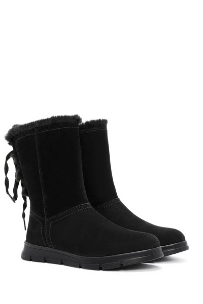 Derimod Kadın Siyah Fermuarlı Süet Bot 24WFE252510