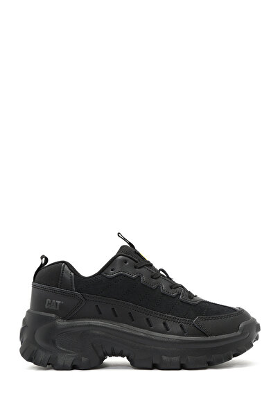 Caterpillar Men's Black Intruder Essential Lace-Up Thick Sole Leather Sneaker 015m101412