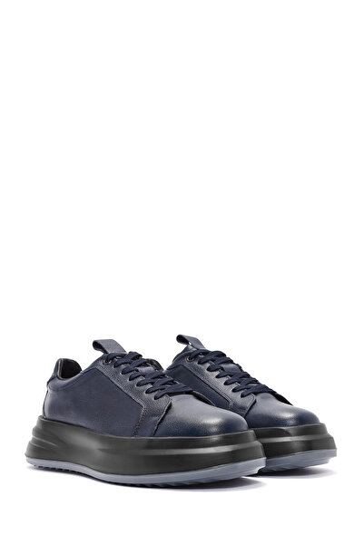 Derimod Erkek Lacivert Bağcıklı Deri Sneaker 24WFD6110FT