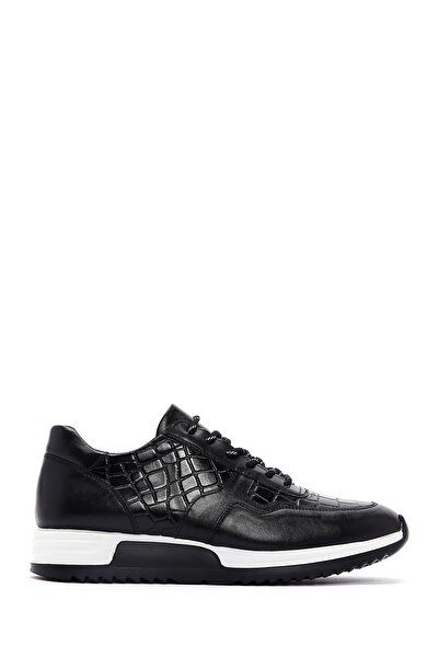 Derimod Men's Black Lace-Up Leather Sneaker 25Sfd 640014