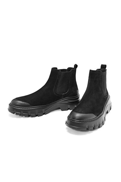 Derimod Erkek Siyah Nubuk Deri Chelsea Bot 24WFD6416V3