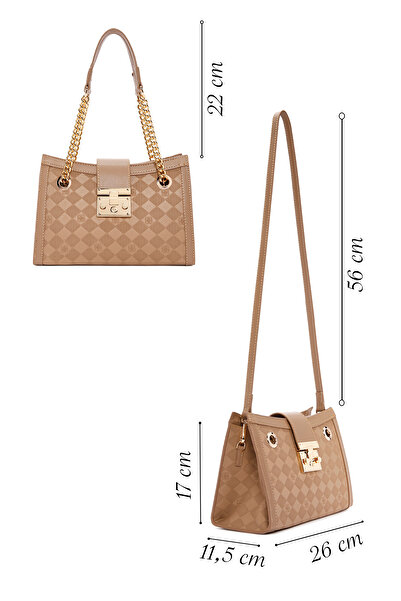 Derimod Women's Brown Long Strap Printed Shoulder Bag 25Sbd 200626