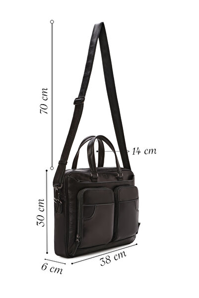 Derimod Men's Black Long Strap Leather Briefcase 24Wbd3608Ft