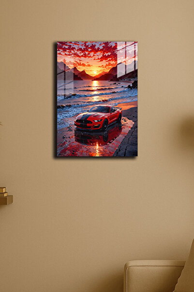 EABASKI "Mașină sport roșie" cu imprimeu Poster metalic, Cadou pentru bărbat ...