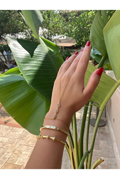 Rakis Damla Taşlı Kadın Altın Çelik Şahmeran