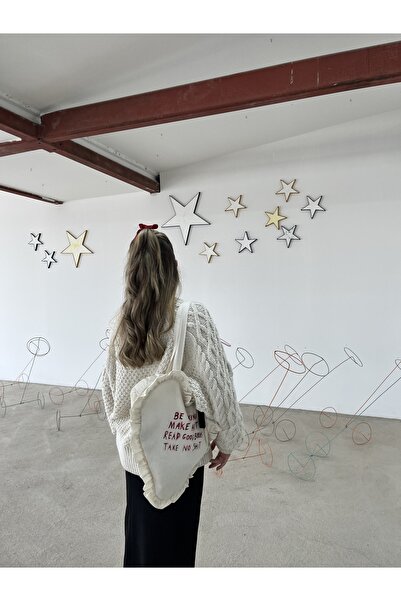 mononoke Υφασμάτινη τσάντα με λεπτομέρεια βολάν σε σχήμα καρδιάς