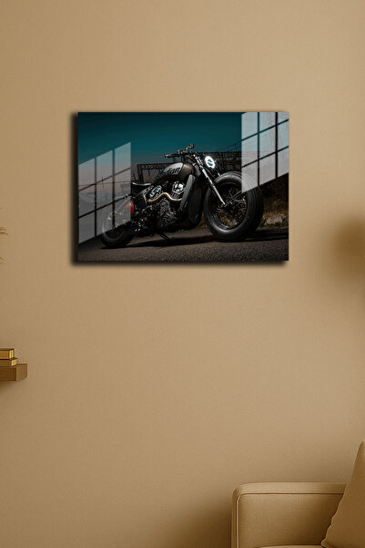 EABASKI Poster metalic "Black Motorcycle" cu imprimeu cu tablou, cadou pentru...