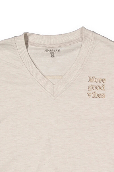 Divonette Girl's Beige Sweater Camisole V-Neck Sleeveless Knitwear