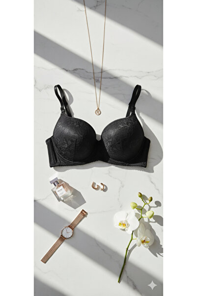 pae Sutien clasic cu umplutură brodat din dantelă mono