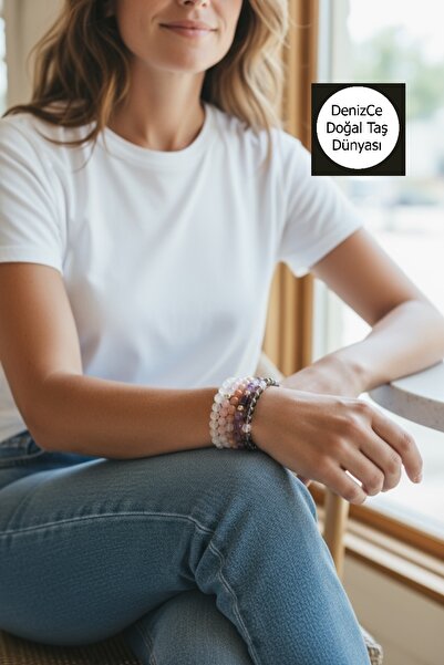 DenizCe Doğal Taş Dünyası Aşk Taşı Pembe Kuvars Bileklik