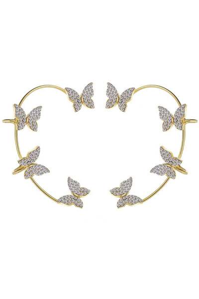 huitich أقراط الفراشة الأنيقة باللون الذهبي