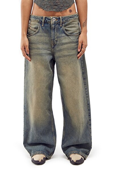 september island Smoky Blue Vintage Vintage Detailed Baggy Boyfriend Shalwar Jeans