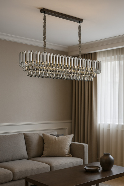 qwell Modern silver chandelier E14