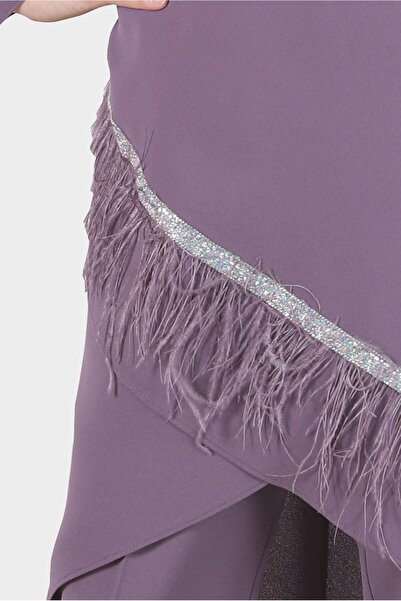 Alvina Feather-Detail Stone-Embellished Double Pant Set 30204