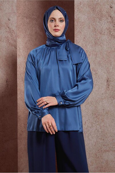 Alvina BAĞLAMA DETAYLI SATEN BLUZ 44428