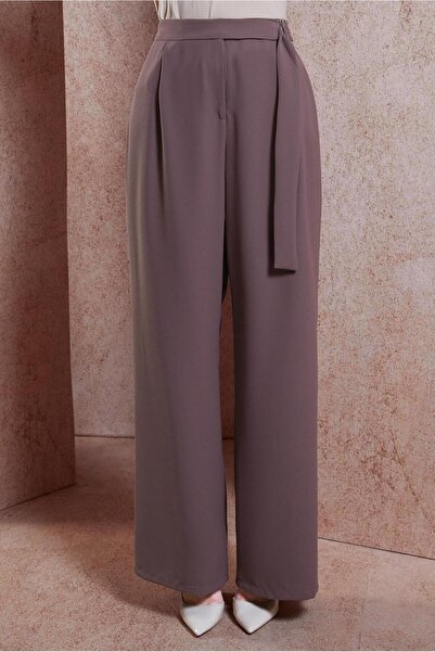 Alvina Krep Hlače - Široka nogavica, model 70602