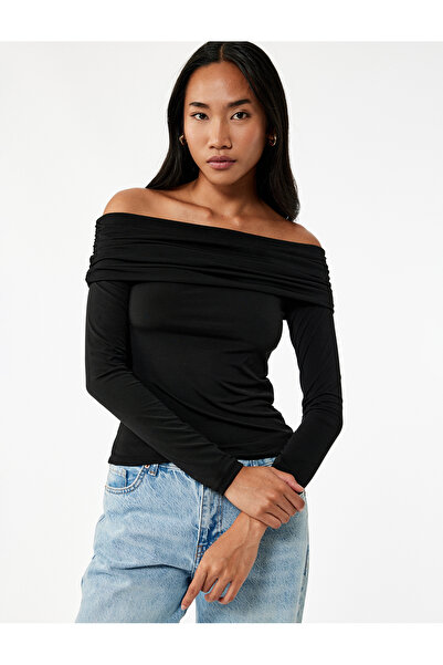 Koton Μπλουζάκι με μακρυμάνικο μακρυμάνικο με ντραπέ