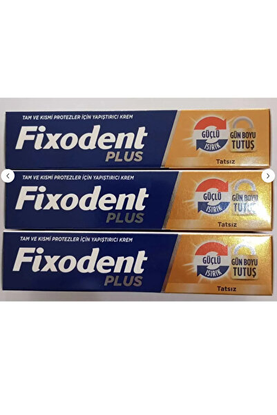 Fixodent Plus En Iyi Tutuş Diş Protez Yapıştırıcı Krem 40 gr X 3 Adet