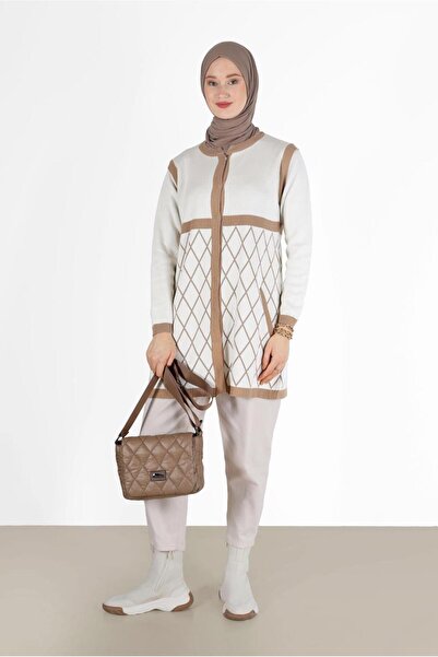 Alvina GEOMETRİK DESEN DETAYLI TRİKO HIRKA 42067
