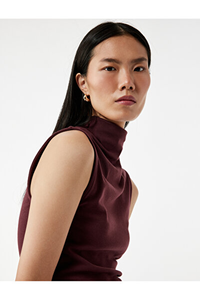 Koton Cotton Slim Fit Sleeveless Stand Collar Bodysuit