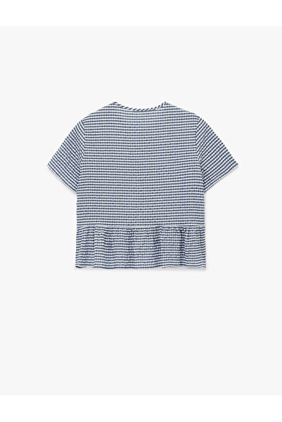 Koton Top de pijama cu mâneci scurte, confortabil, cu detaliu de legare