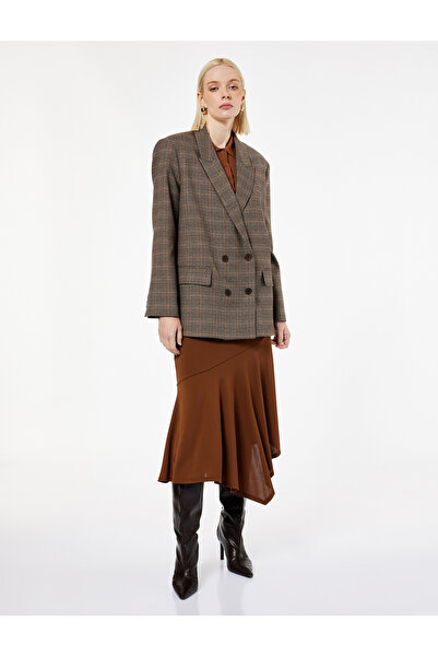 Koton Μίντι φούστα με ασύμμετρη κοπή και λεπτή εφαρμογή στη μέση