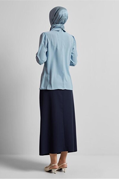 Alvina Shirt Collar Bluz 45597