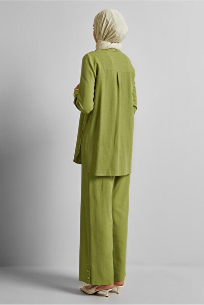 Alvina Linen Effected Trousers Suit 45688