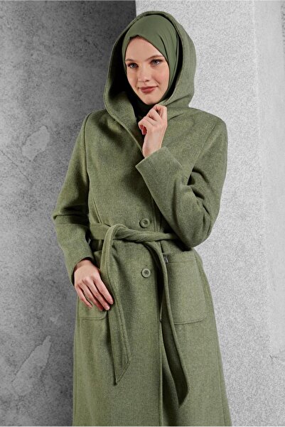 Alvina Капюшонний та поясний пальто 90537