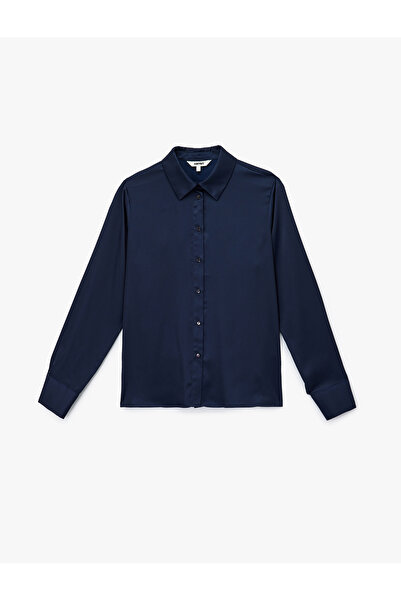 Koton Regular Fit Buttoned Long Sleeve Satin Shirt