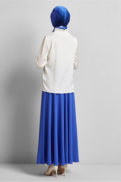 Alvina YAKASI BAĞCIKLI SATEN BLUZ 44762