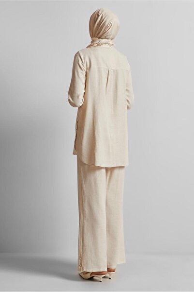 Alvina Linen Effected Trousers Suit 45688